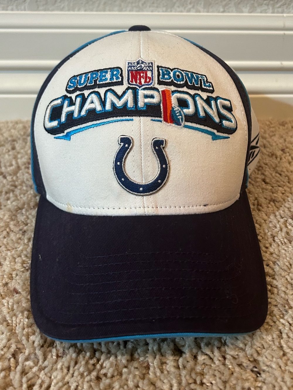 Reebok Indianapolis Colts Super Bowl Champions Navy & White Cap